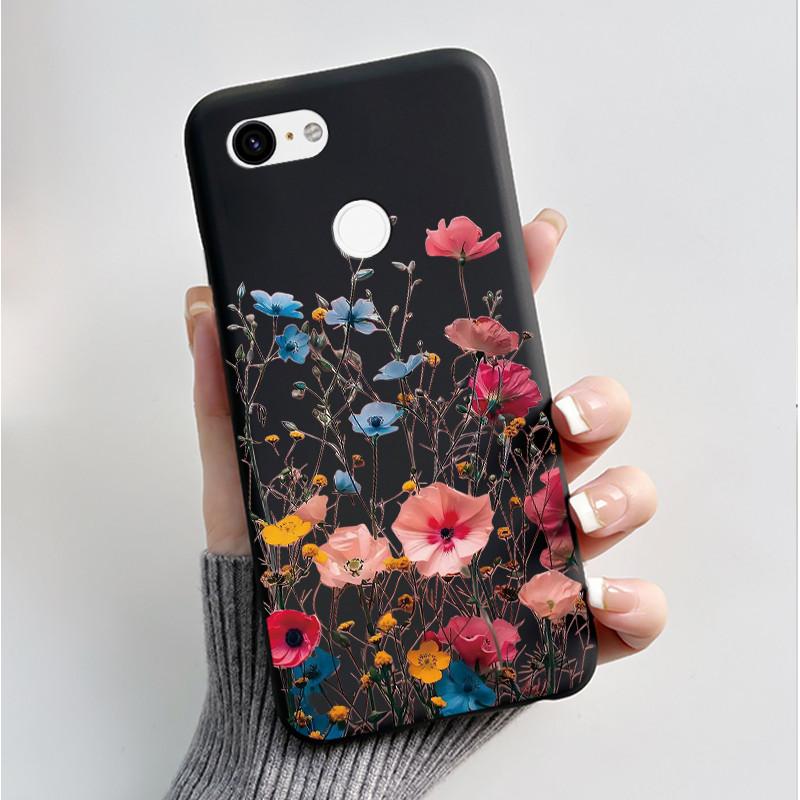 For Google Pixel 3 XL Case Black Bumper Soft TPU Silicone Cover for Pixel 3 XL Phone Cases Pixel3 3XL Butterfly Flower Capa