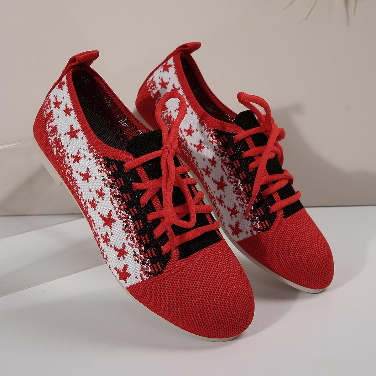 Большие, дышащие, двухцветные, легкие спортивные кроссовки со шнуровкой спереди для женщин 36