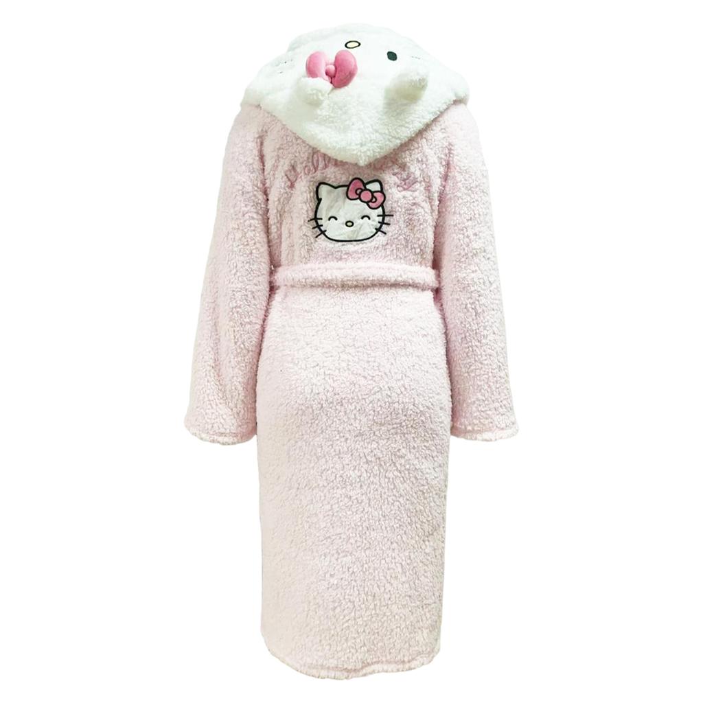 Hello Kitty Womens/Ladies 3D Ears Borg Embroidered Dressing Gown