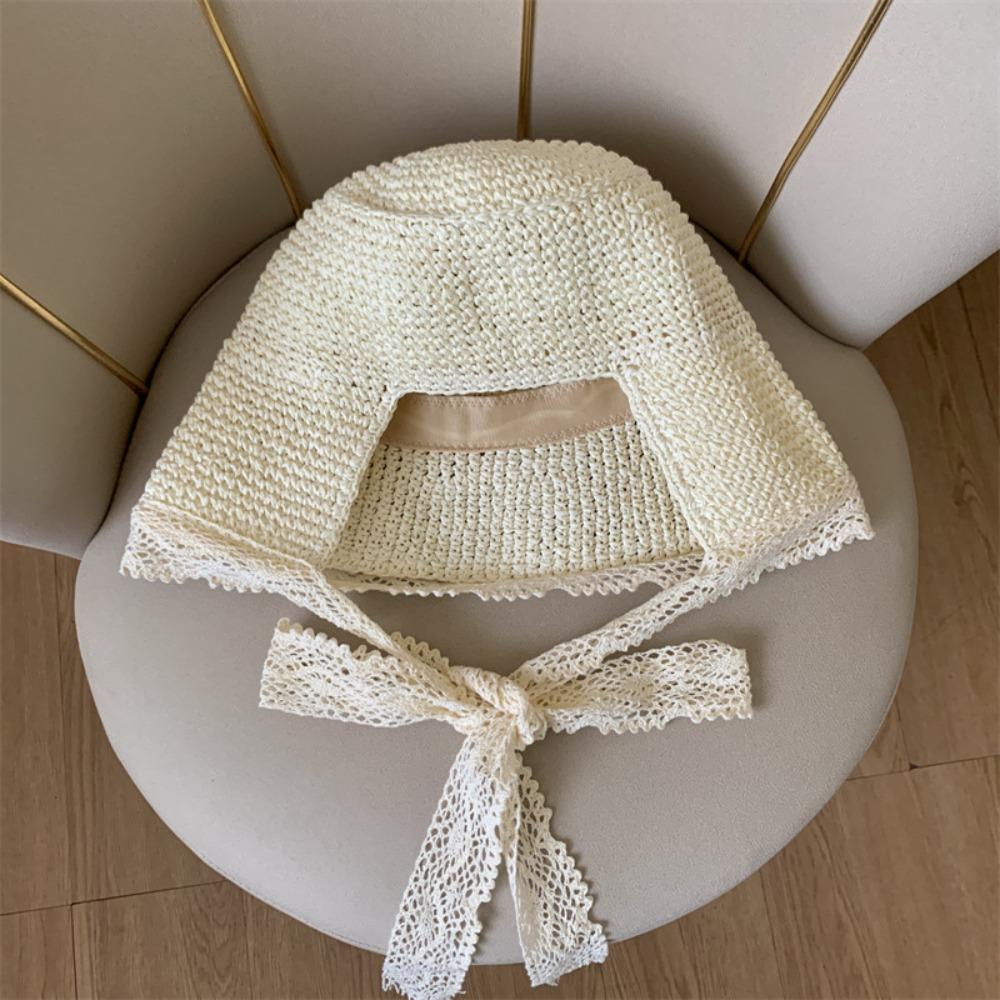 Large Brim Straw Hat Sun Protection Sunshade Hat New Straw Sun Visors  Women Girls