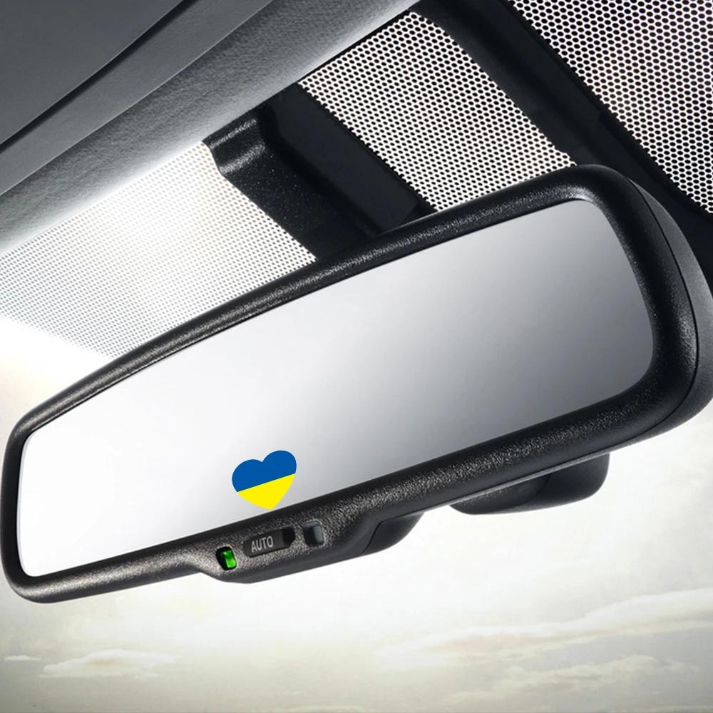 4pcs/ Ukraine Flag Heart Shaped Car Stickers Auto Motorcycle PVC Sticker Waterproof Styling Decal Car Exterior Accessories