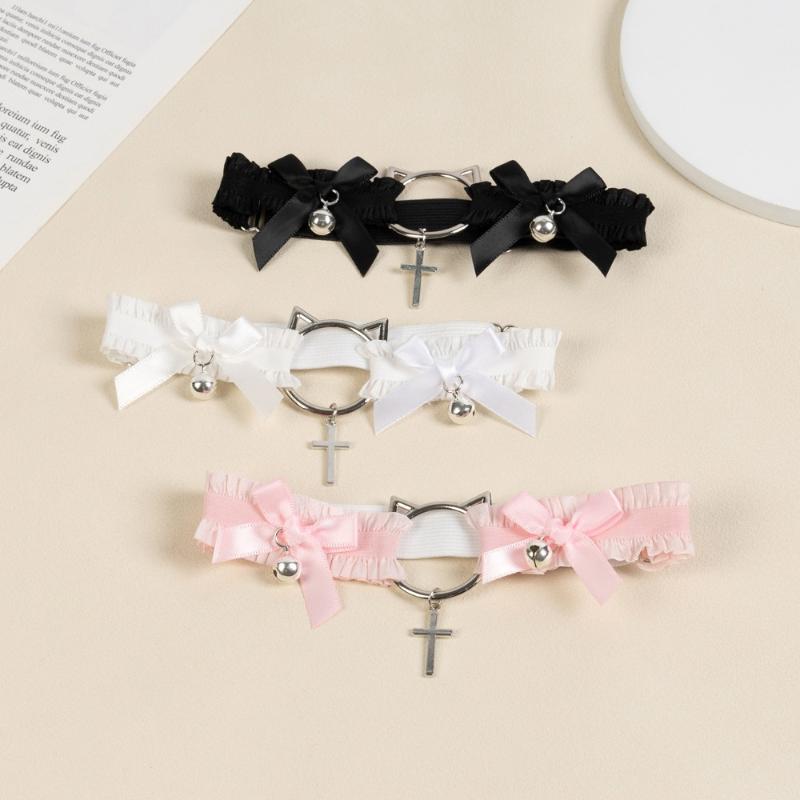 1 Piece Role Playing Leg Ring Punk Lace Butterfly Knot Cat Shaped Bell Thigh Ring Women's Fashion Jewelry Accessory Leg Garter