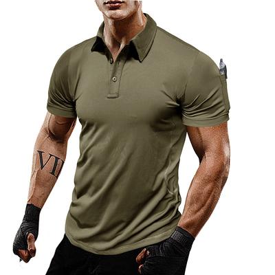 Men's Polo Shirt Short Sleeve Tactical Shirts Dry Fit Lightweight Golf Shirts Moisture Wicking Casual Collared T-Shirts for Male Summer Solid Tee Tops