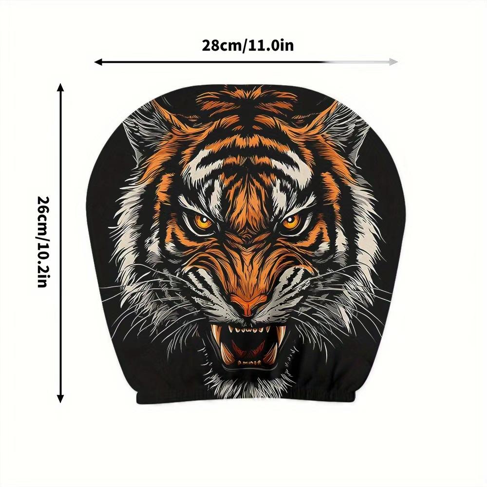 2PCS Universal Fit Double-Sided Print Car Seat Head Protector Ferocious Animal Designs Cars Headrest Covers for Cars Vans Trucks
