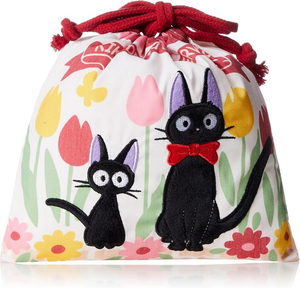 Marushin School Lunch Cup Small Drawstring Ghibli Delivery Service Jiji Cup Bag with Perfect for and Elementary Character 1025006400 Bag, Holder,