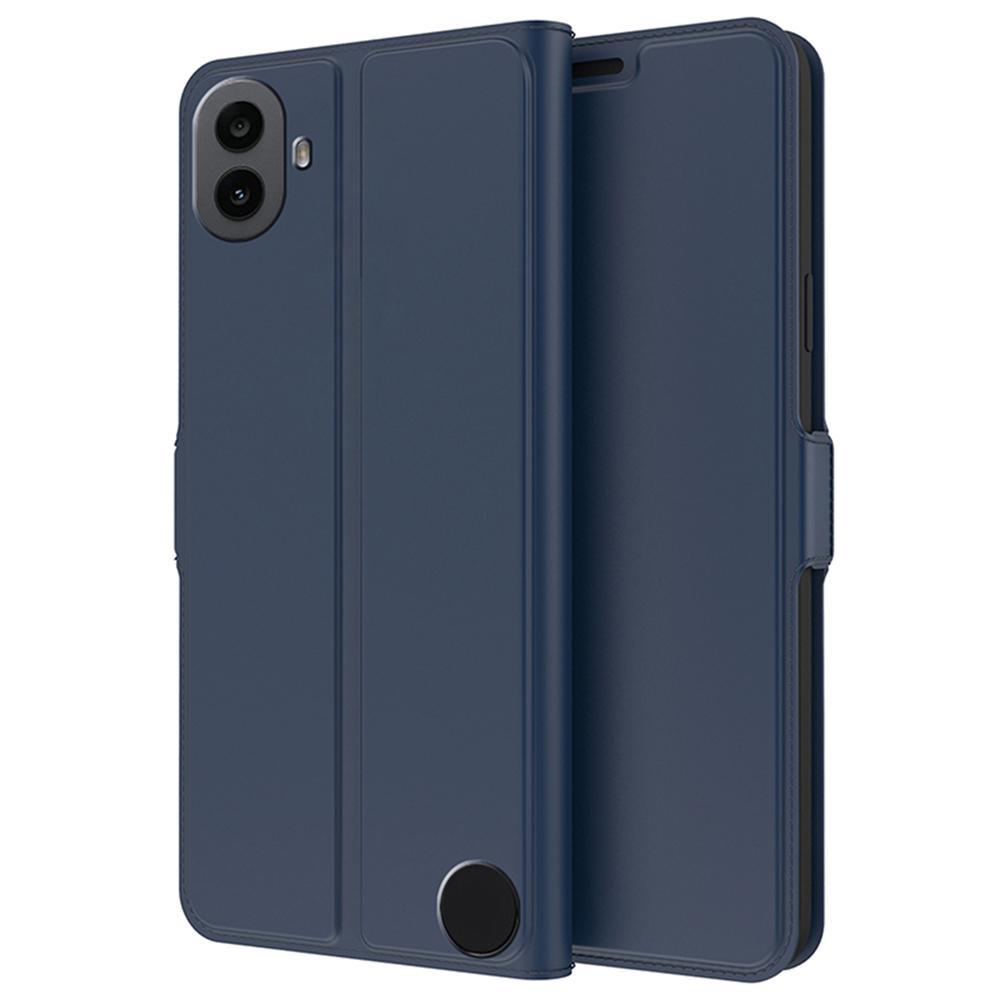 

For Nothing CMF Phone 1 Case Shockproof TPU Inner Shell Leather Phone Cover Card Slot Blue