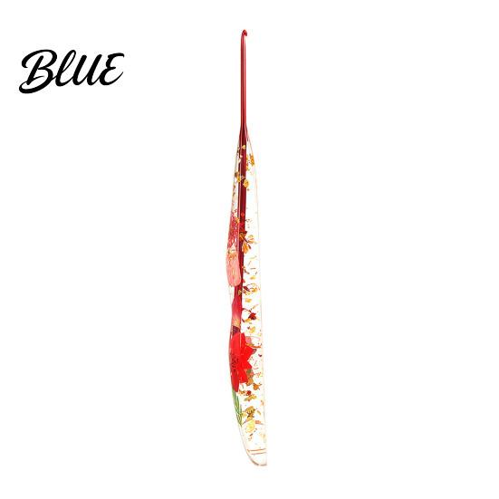 Decorative Crochet Needle Resin Hook for Beginners Crocheting Lovers 2.0mm-8.0mm Ergonomic Smooth Surface with Long Floral Handle Blankets,
