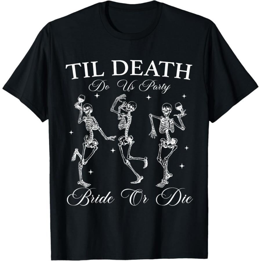 TcSerEinlO Til Death Do Us Party Retro Halloween Bachelorette Matching T-Shirt S