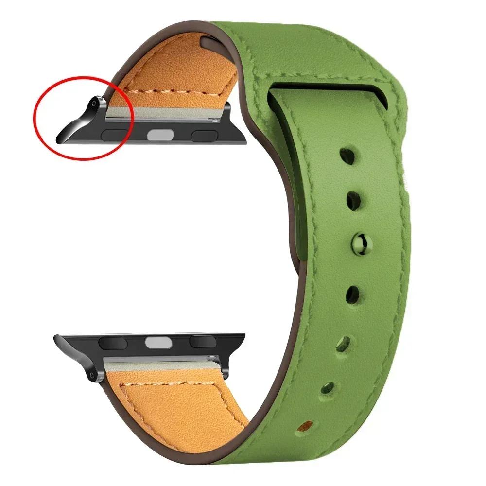 Leather Straps for Apple Watch 10 Band 46mm 42mm 44mm 45mm 49mm 41mm 40mm Correa Bracelet IWatch Series 8 9 3 4 5 6 SE 7 Ultra 2