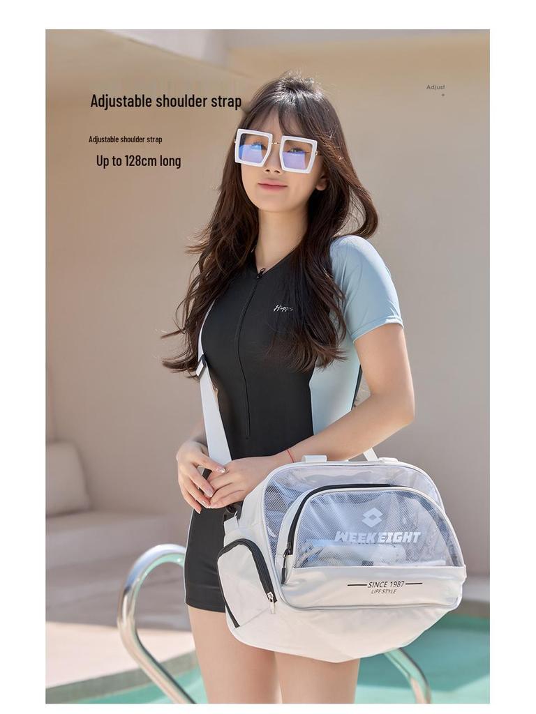 Large Capacity Swim & Sports Bag with Wet/Dry Separation – Beach & Makeup Storage Crossbody Bag.