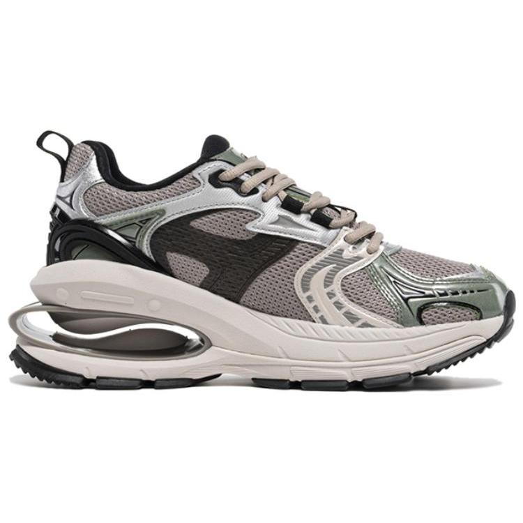 Li Ning Project* Dämpfung, Abriebfest Niedrig geschnitten Klobige Sneaker Damen Grau Schwarz AGCT134-2