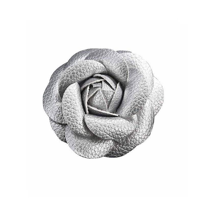 Luxury Brand Camellia Silk Fabric Flower Pin Brooch Hand-Made Flower White Flower Rose Brooch Pin