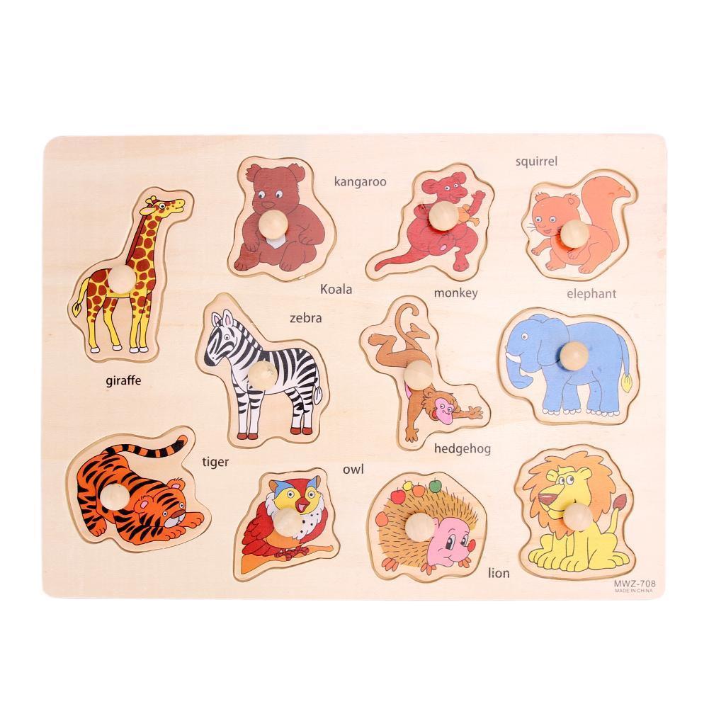 Colorful Alphabet Wooden Pegged Puzzle For Boys And Girls Above 3 Years Old
