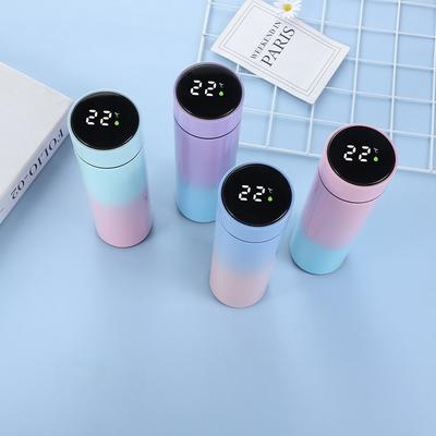 500ml Gradient Color 304 Stainless Steel Intelligent Insulation Cup Portable Vacuum Bottle Insulation Intelligence Temperature Display