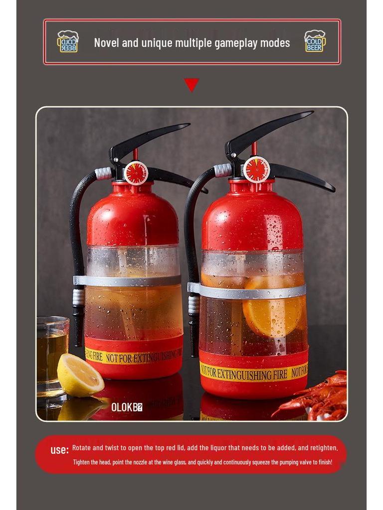 Pivní pípa internetové celebrity: Ručně lisovaný nápojový dávkovač ve stylu hasicího přístroje