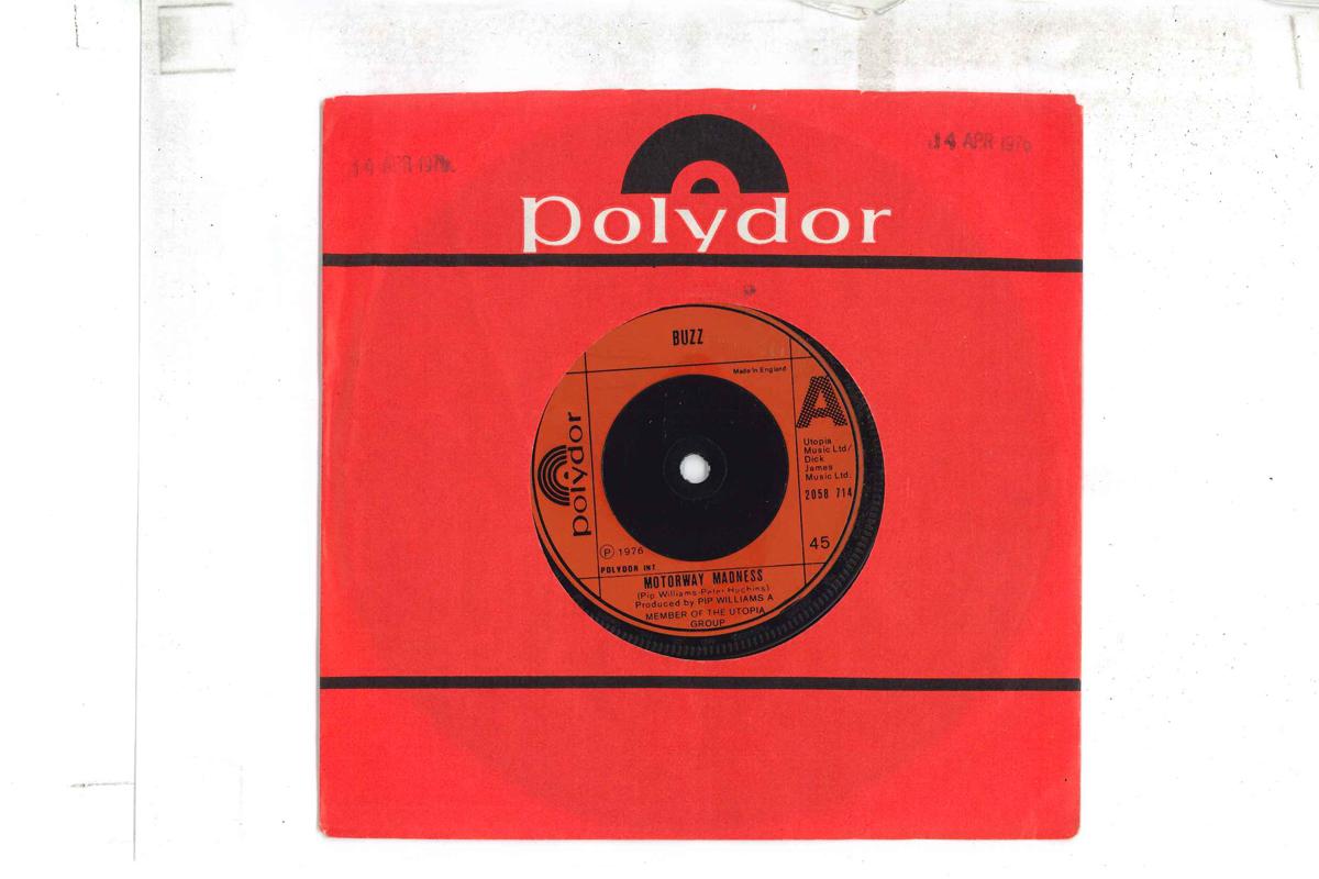 

7inch Record BUZZ - Motorway Madness / Love Games 2058714 POLYDOR 1976 UK Rock Used