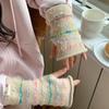 Thickened Stripes Knitted Gloves Y2k Fingerless Mittens Kawaii Women Winter Gloves  Student