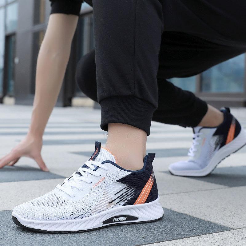 Flying woven mesh men's shoes spring and summer new trend fashion sports running shoes men's shoes