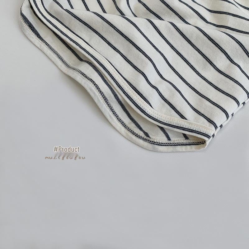 Autumn 2025 Striped Long-Sleeve T-Shirt for Boys and Girls: Trendy Japanese & Korean Style