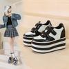 Super High Heel Platform White Shoes Women's Spring and Autumn 2025 New Casual Muffin Shoes Velcro Single Shoes Women's Tide