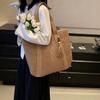 Fashion single shoulder straw woven beach wrapping machine weaving straw woven bag mahogany pendant large capacity woven bag tote bag