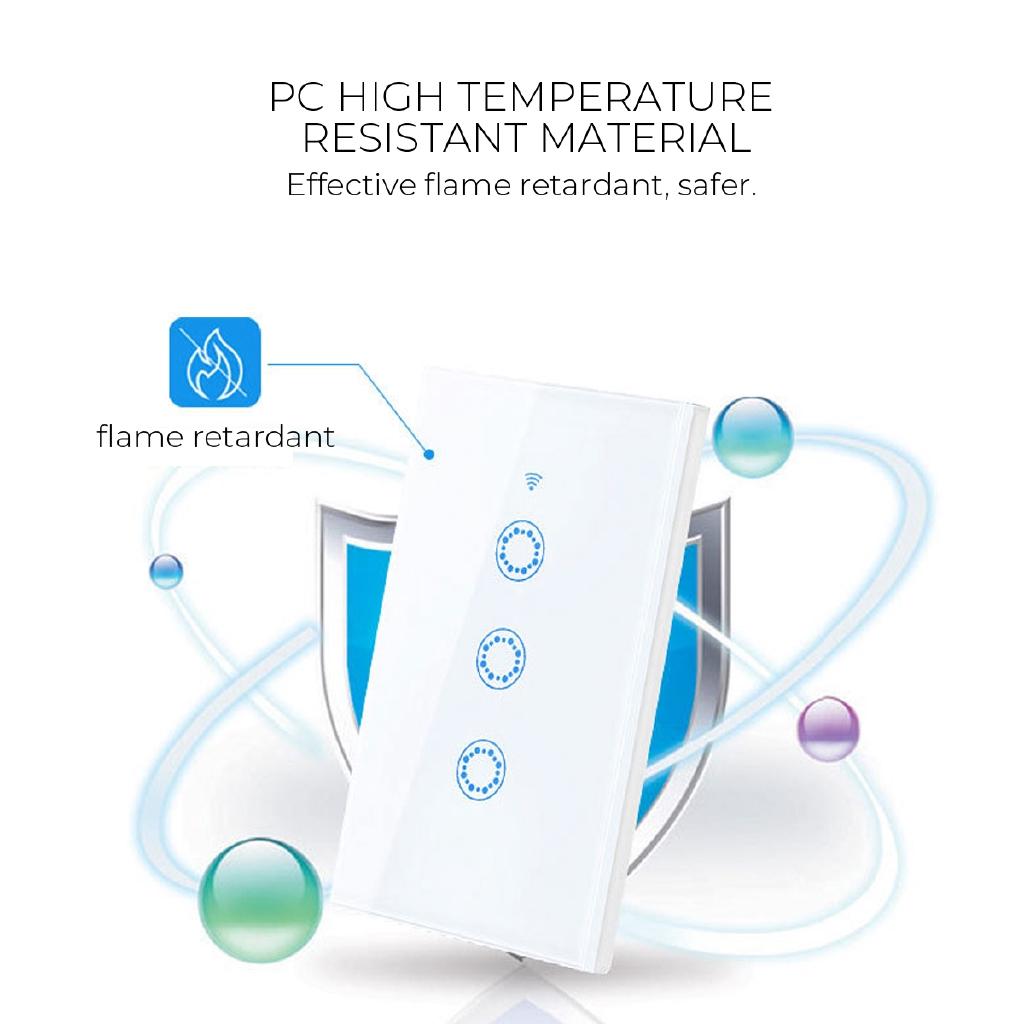 1000W 90-250V Wifi Touch Schalter 1/2/3 Gang Switch Smart Light Switch Panel Wall Interruptor App-Steuerung Schalter