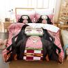 Anime Demon Slayer Bedding Set Nezuko Kamado Duvet Cover Comforter Bed Linen Single Twin Full Queen Size 3d Kids Girl Boys Gift