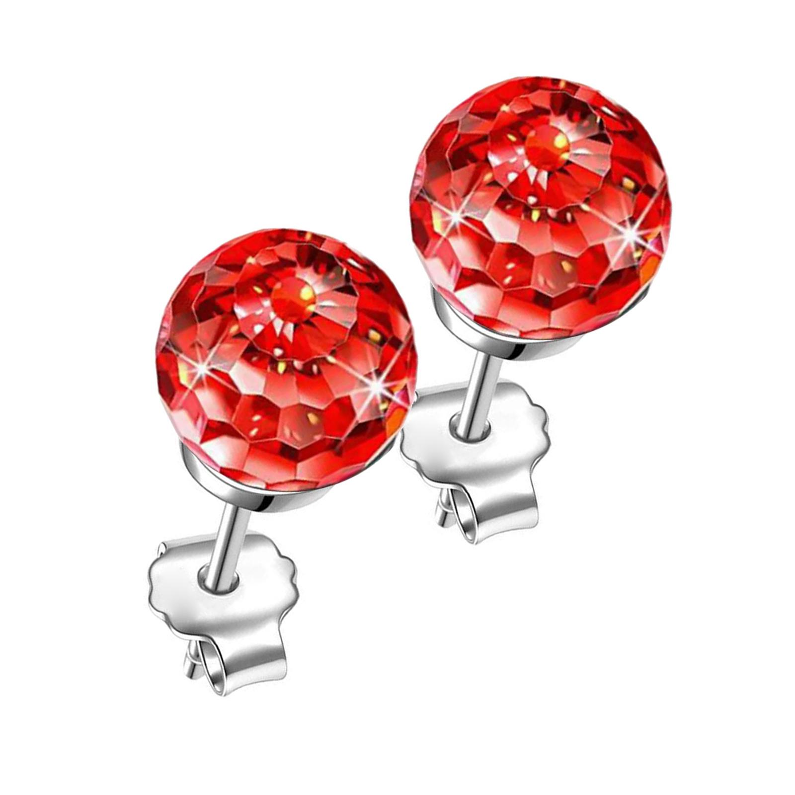

Изысканные цветные хрустальные шары серьги модные серьги-гвоздики для женщин и девочек аксессуары для ушей из кубического циркония ручной работы 2 красный