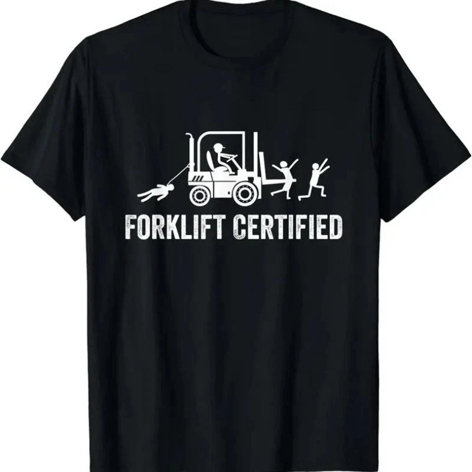 Funny Forklift Certified T-Shirt Mens Vintage Graphic Tee L
