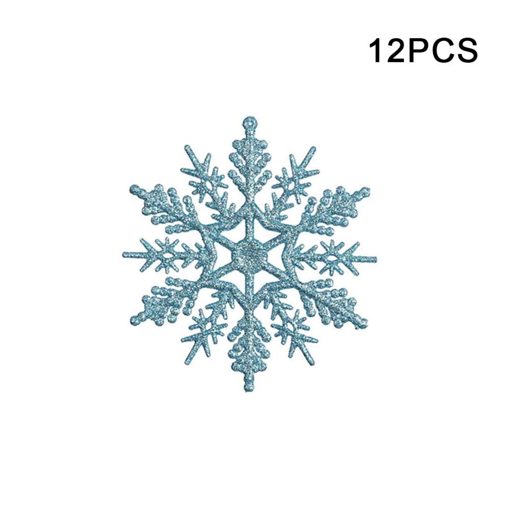 12pcs/set Simulation Snowflakes with Hole Christmas Tree Hanging Ornament Xmas Fake Snowflakes 2025 Navidad New Year Party Decor