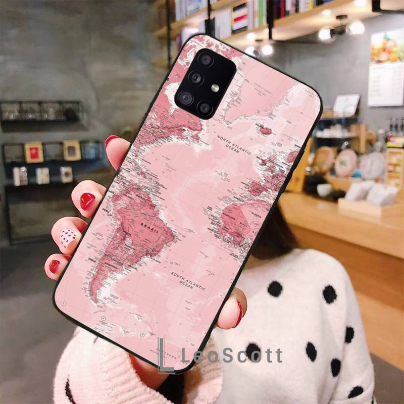 

Чехол для телефона с картой мира для Samsung A32 A51 A52 A71 A50 A12 A21S S10 S20 S21 Plus Fe Ultra samsung a50