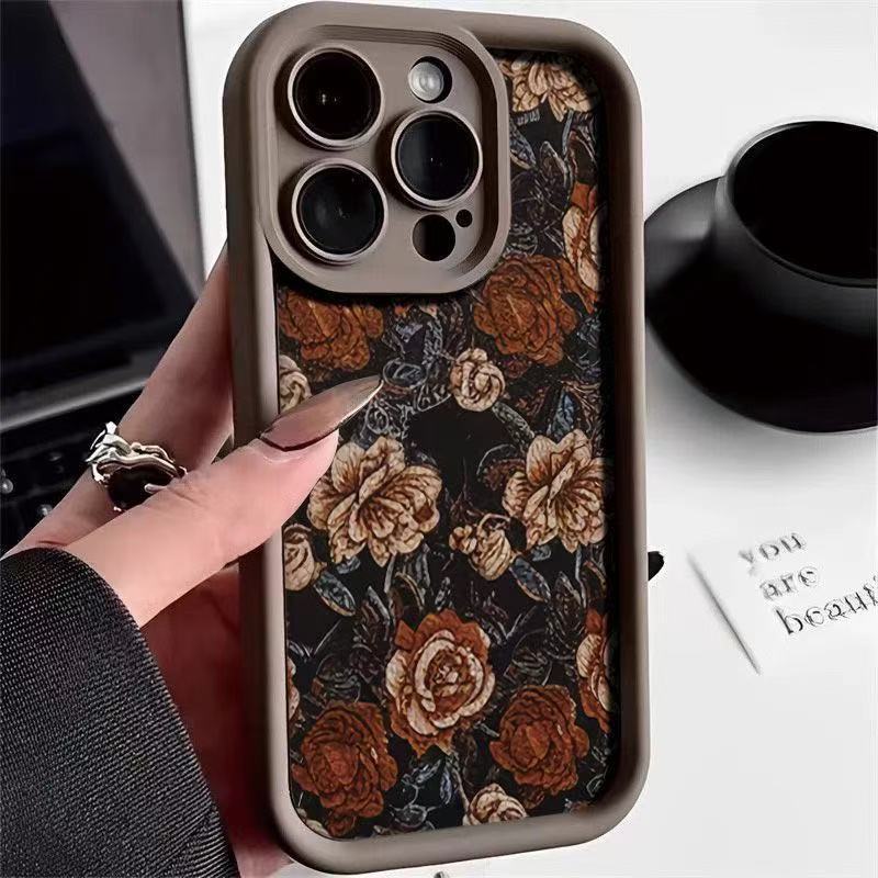 Roses Are Suitable for Iphone17pro Mobile Phone Case Apple 15 Anti-drop 14 Oil Painting 13promax New 16E12