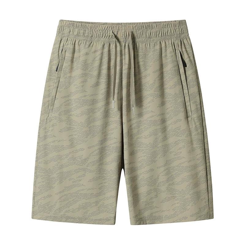 Men's Ice Silk Five Quarter Shorts, Quick Drying Casual Outer Shorts, Thin Loose Straight Leg Oversized Beach Pants