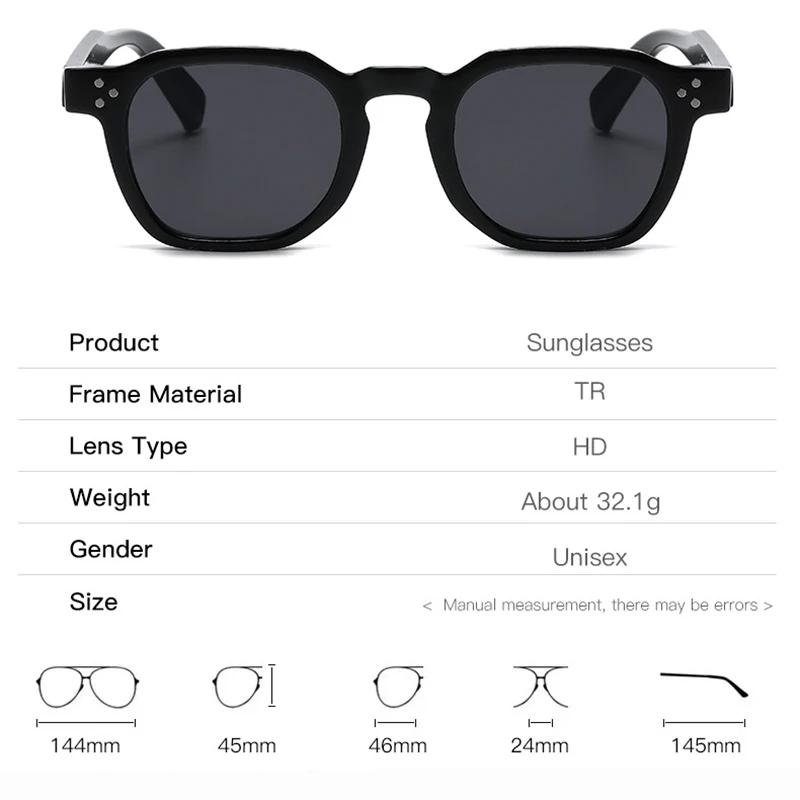 New in Vintage Rivet Square Sunglasses Women For Men Luxury Brand Designer Sun Glasses Punk Anti Blue Light Eyeglasses Frame