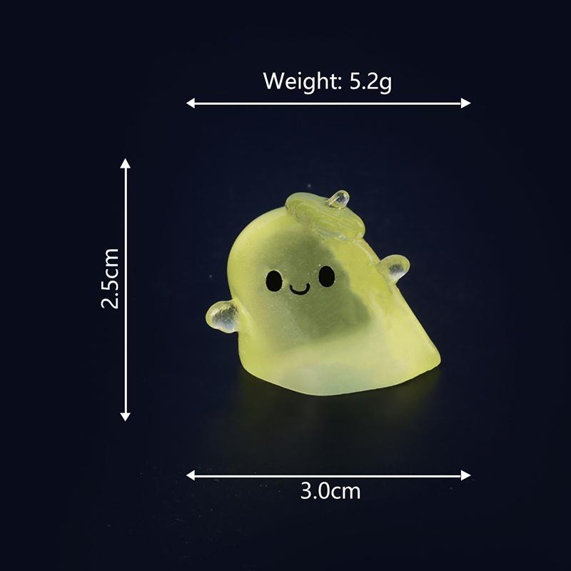 Mini Luminous Halloween Ornament Bat Pumpkin Skeleton Ghost Micro Landscape Dollhouse Model Car Interior Home Desktop Decoration