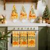2/4/6pcs set Kitchen Towels Autumn Thanksgiving themed mapleHand Towels Christmas Decorations for Home Noel Dish Towels Gifts