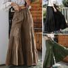 Casual Comfortable Wide Leg Pants Fashion Elastic Waist Pleated Cake Skirt Trouser Summer Folds Loose Solid Pants Pantalon 25736