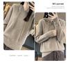 Women's Pure Wool Loose Knit Hoodie - Solid Color, Long Sleeve, Drawstring Hood, Casual Fashion Warm Pullover