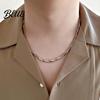 Stylish No Pendant Necklace Men's Chain with Mobius Ring Thin