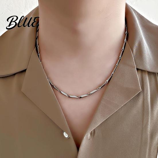 Stylish No Pendant Necklace Men's Chain with Mobius Ring Thin