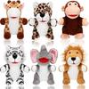 Lenwen 6 Pcs Valentines Day Gifts for Kids Hand Puppets Bulk with Working Mouth 10 Inches Plush Animal Hand Puppet Toddler Plush Toys for Classroom
