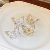 HH3662 Rhinestone Pearl Butterfly Small Hair Clip Alloy Elegant Design For Women Girls