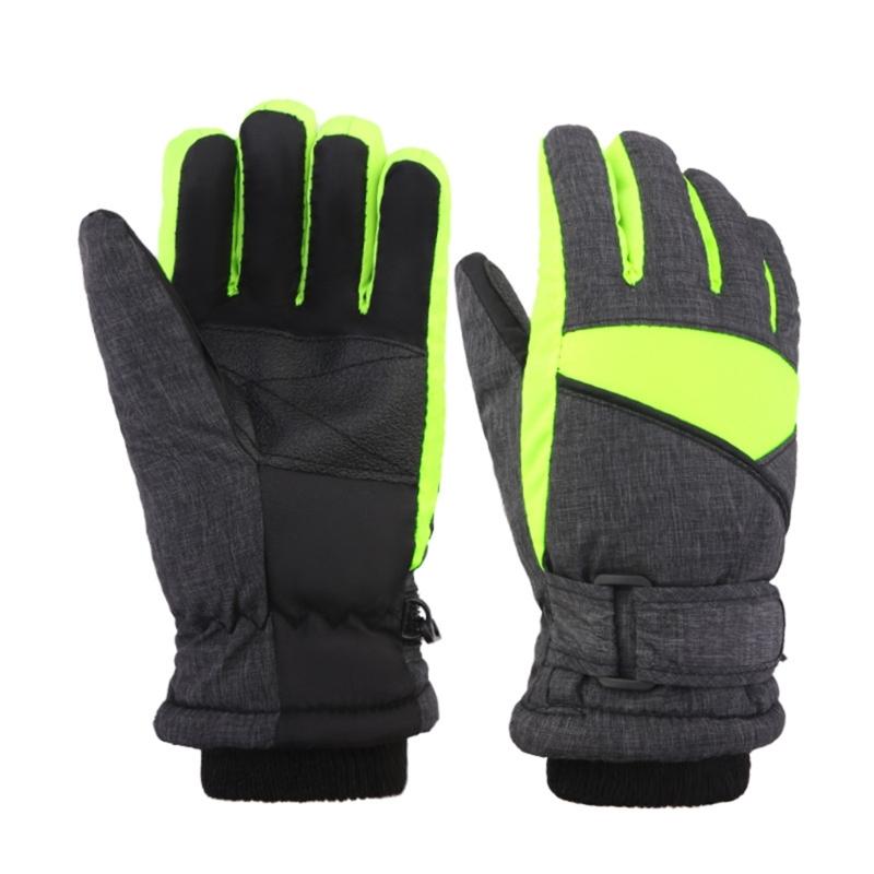 Children's Insulated Snow Gloves Waterproof Thickened Cuffs Hand Cover Warm Winter Sports Mittens for Boys and Girls