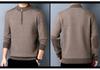 Men's Thick Warm Wool Half-Zip Sweater for Autumn/Winter - Middle-aged Base Layer Dad's Outfit