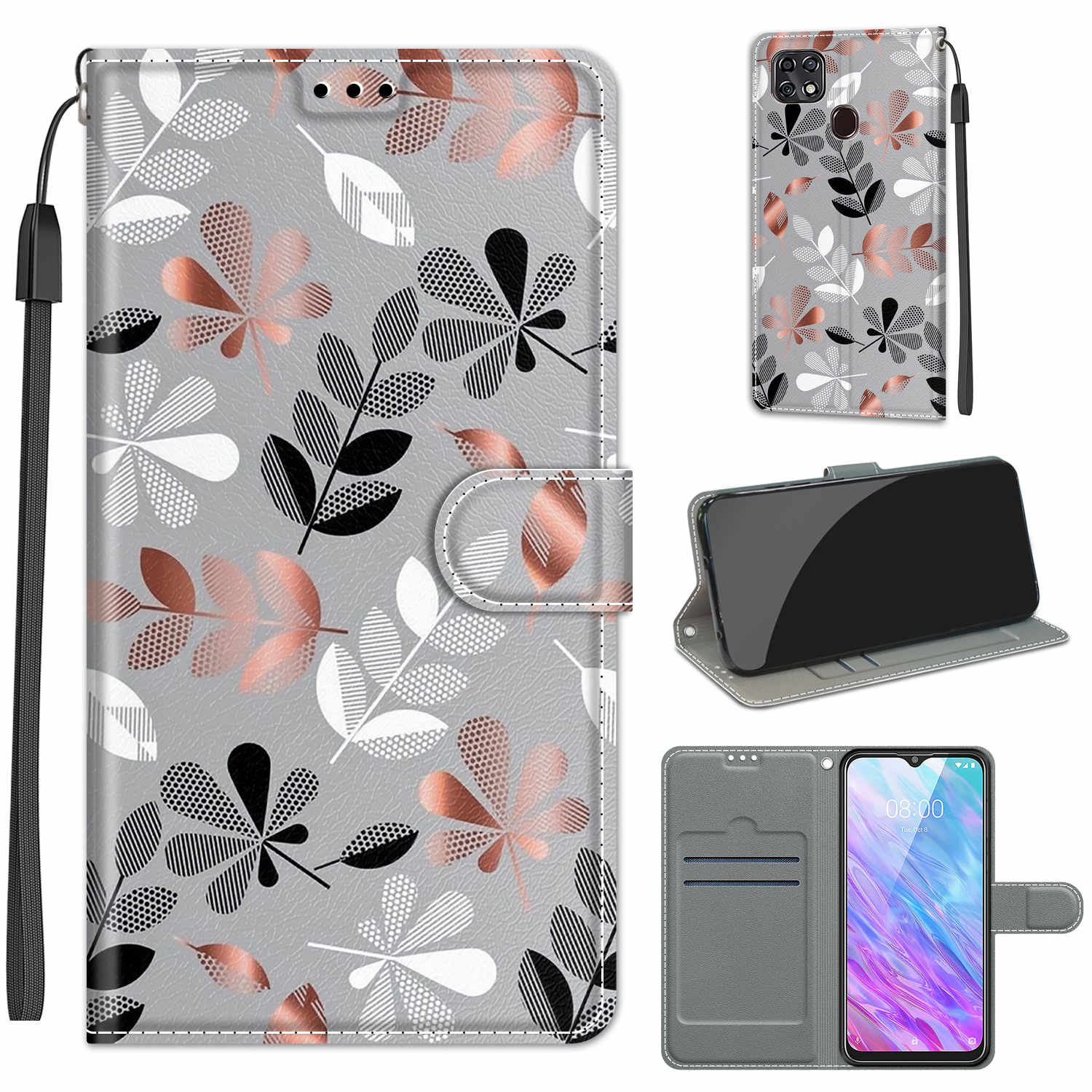 

Розкішний розписний шкіряний чохол для ZTE Blade 20 Smart Wallet Book Style Protective Cover для ZTE Blade A71 A51 A31 A5(2020) ZTE Blade A71