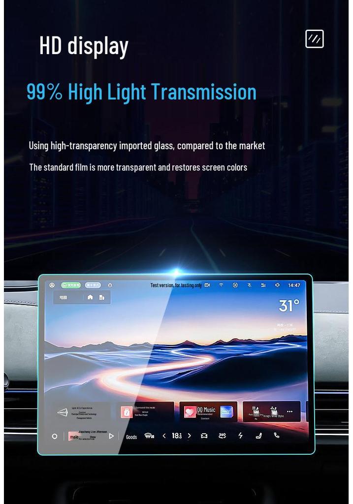 Lynk & Co 07 GT Center Control Screen Protector for 26 Models - Tempered Film Dashboard & Navigation Display Shield