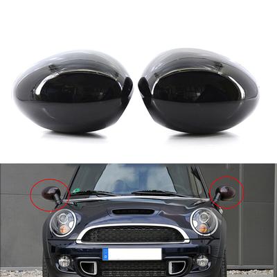 1 Pair Door Side Wing Mirror Cover Rearview Mirror Cap Gloss Black Left Right for Mini R55 R56 R57 R58 R59 R60 R61 Clip-on