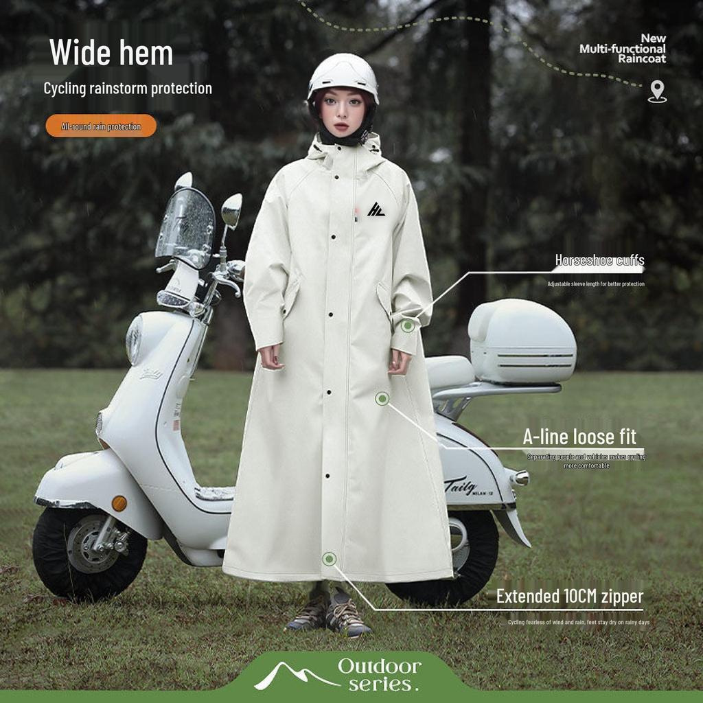 Poncho Impermeabile Extra Lungo per Moto e Biciclette Elettriche - Soprabito Monopezzo Antitempesta