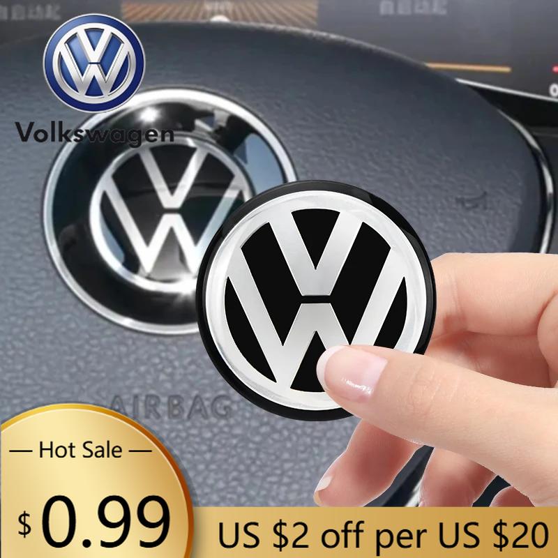 For VOLKSWAGEN VW 40 45 50mm ABS Hollow Out Car Steering Wheel Center Emblem Sticker For Volkswagen Polo VW GTI Golf Jetta Beetl