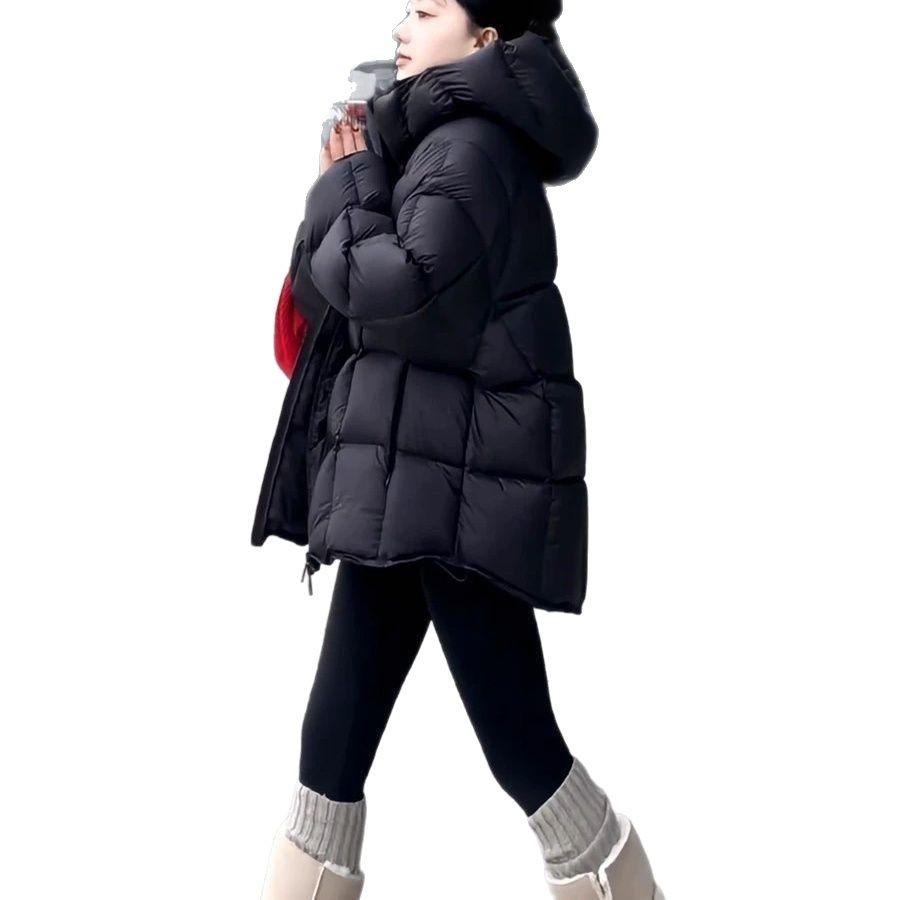 European Station Small Square Cloud Short Down Jacket Fashion Winter Square New White Duck Down Hooded Jacket